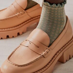 Free People Green Lyra Lug Sole Loafers ✨🌸🐛